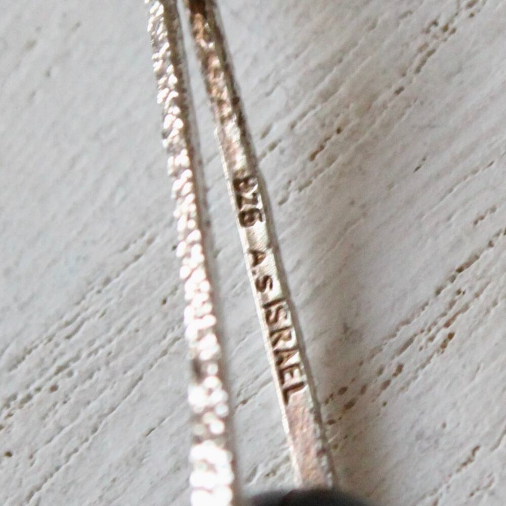 Vintage Handcrafted Sterling Silver Twist Drop/Dangle Earrings w/ Black Onyx - Picture 5 of 5